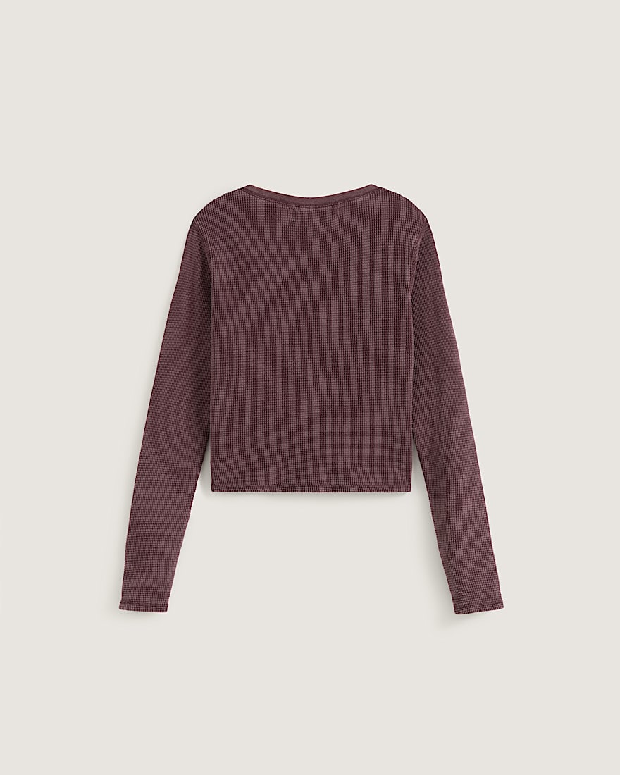 Teri Waffle Long Sleeve 20 VANS Port Brown ALT1