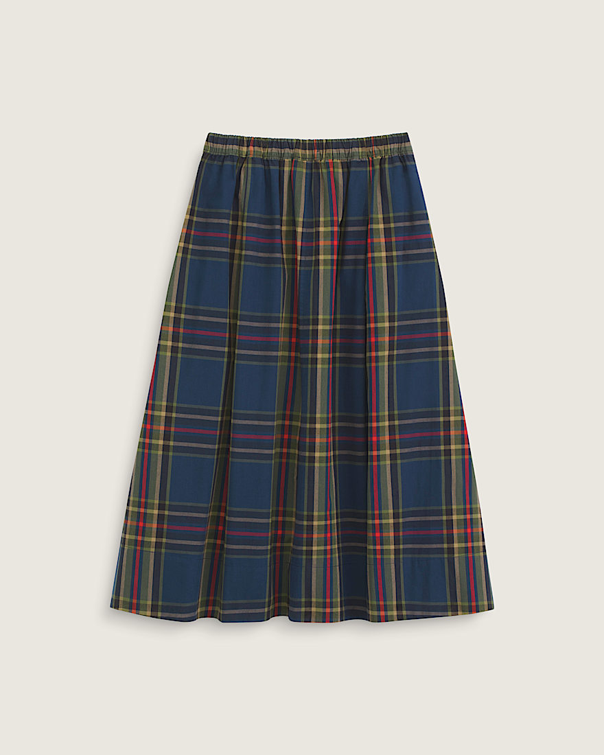 Francesca Full Skirt VANS Plaid Dress Blues ALT2