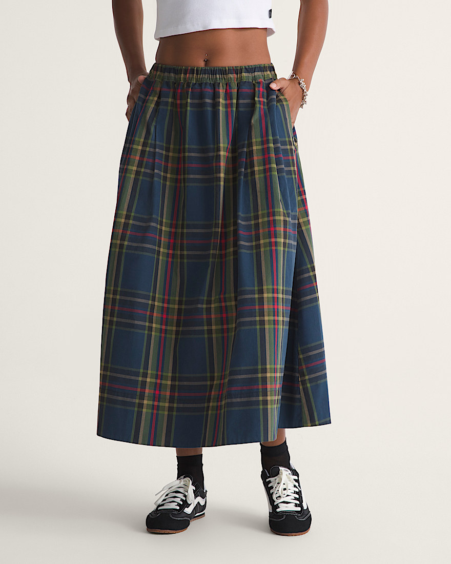 Francesca Full Skirt VANS Plaid Dress Blues HERO