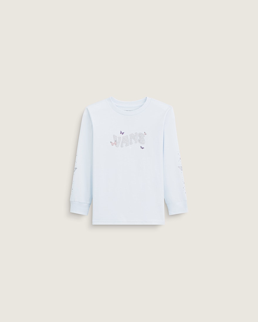 Little Kids Shimmer Fly Long Sleeve Tee VANS Blue Water HERO