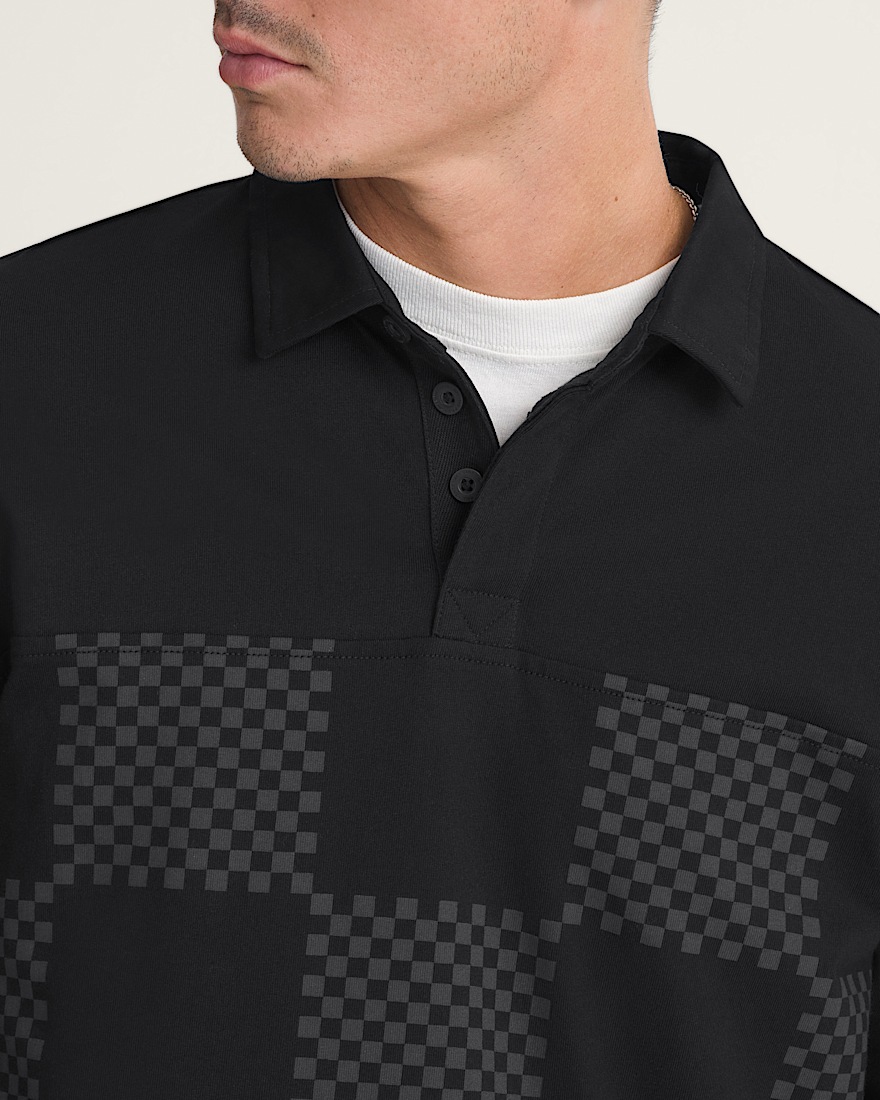 Phil Check Rugby Long Sleeve VANS Black Charcoal ALT4