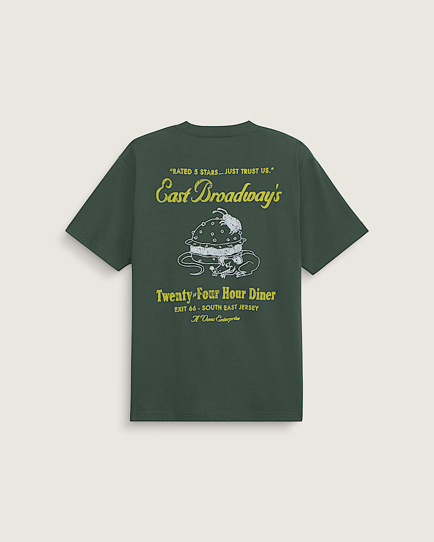 Broadway Diner Short Sleeve Tee VANS Oil Green HERO