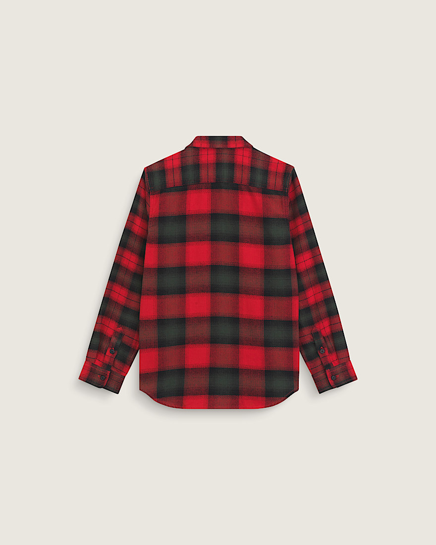 Kids Lawson Plaid Workwear Flannel Shirt VANS Racing Red ALT1