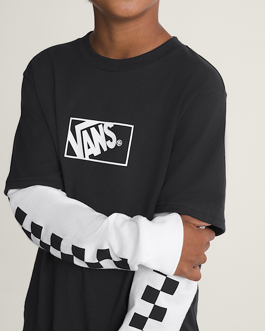 Kids Tilted Twofer Long Sleeve Tee VANS Black ALT4