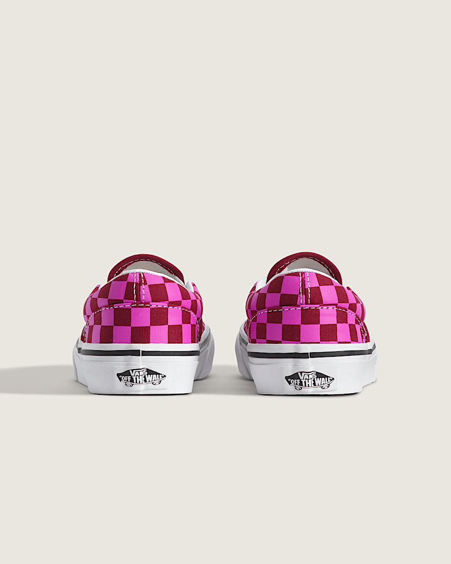 Big Kids Classic SlipOn Shoe VANS Checkerboard Red  Pink ALT3