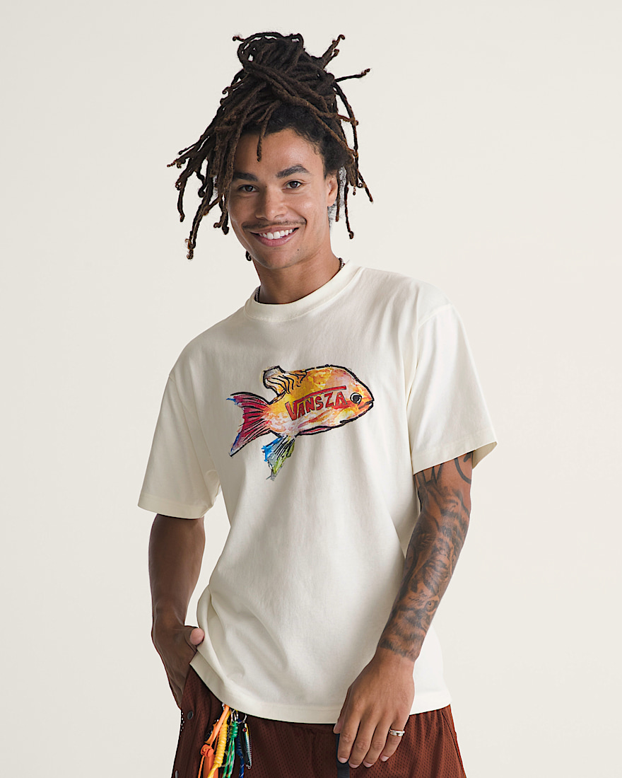 VANSZA Loose Fit Short Sleeve Tee VANS VANSZA Marshmallow White ALT4