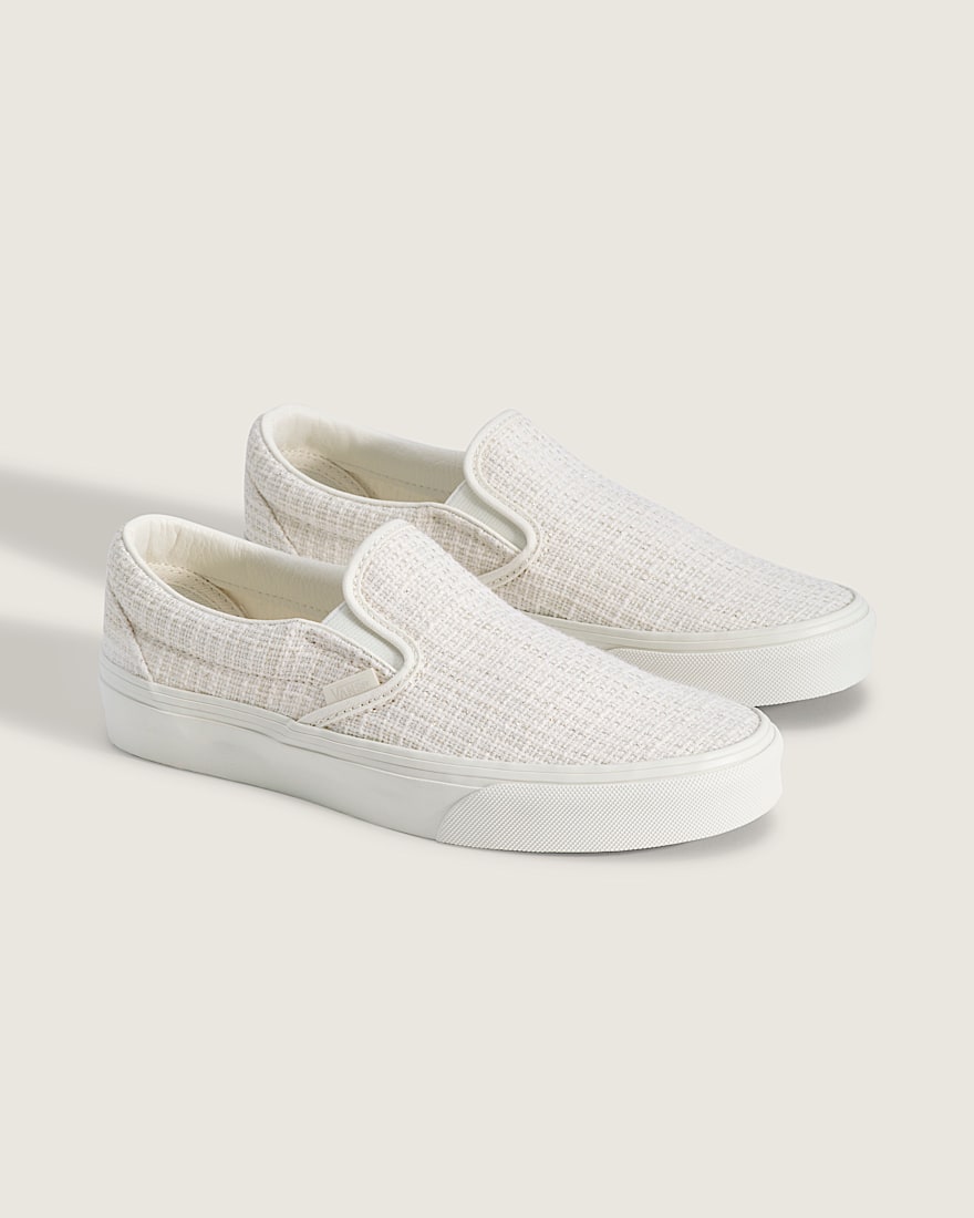Classic SlipOn Shoe VANS Marshmallow White  Metallic Beige ALT1