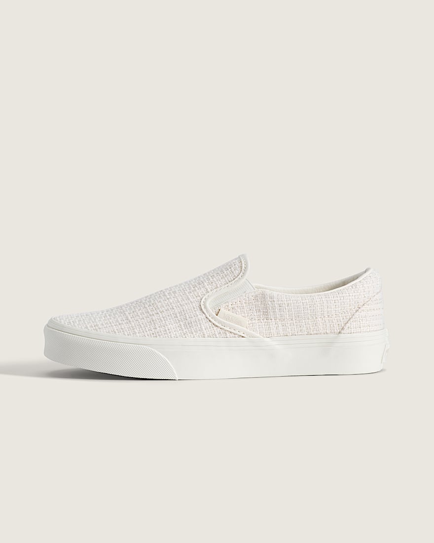 Classic SlipOn Shoe VANS Marshmallow White  Metallic Beige HERO