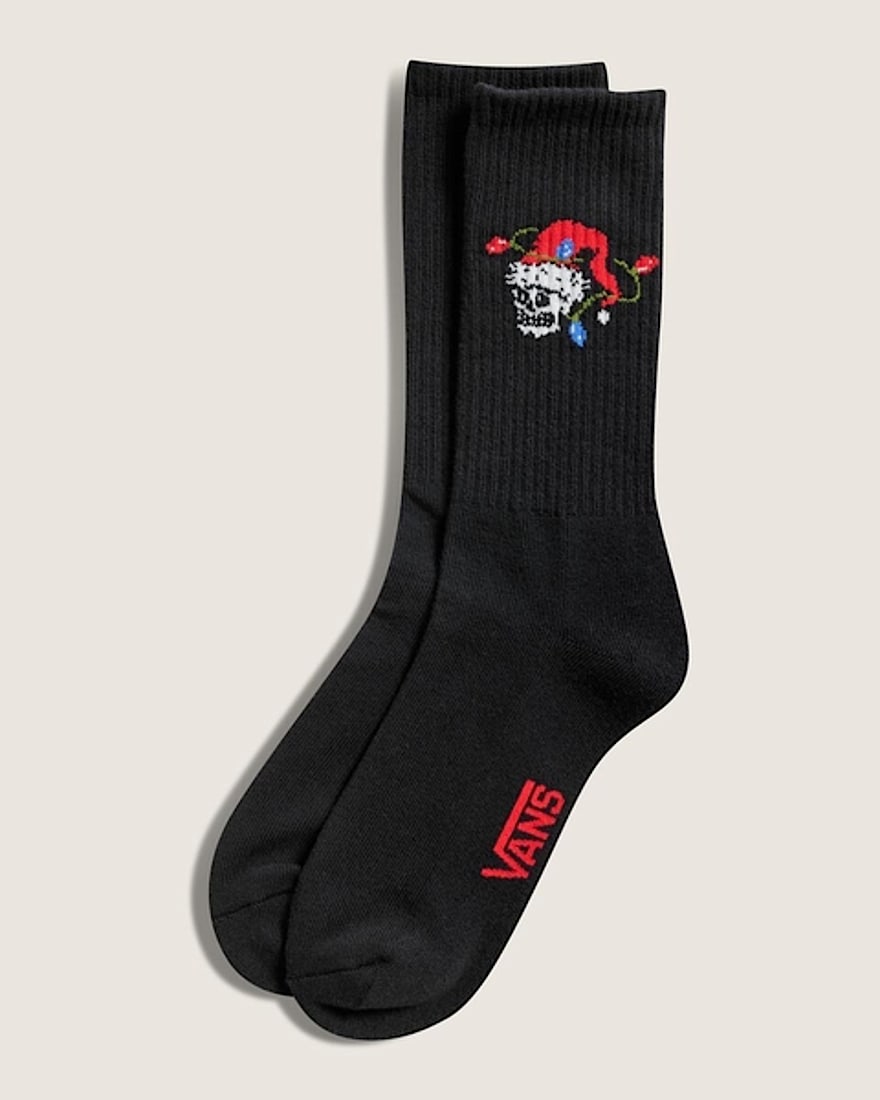Holly Jolly Skelly Crew Socks VANS Black HERO