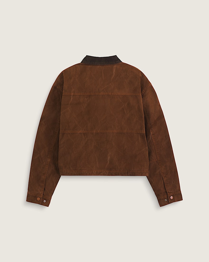 Nicola Cropped Chore Canvas Jacket VANS Brown Earth ALT1