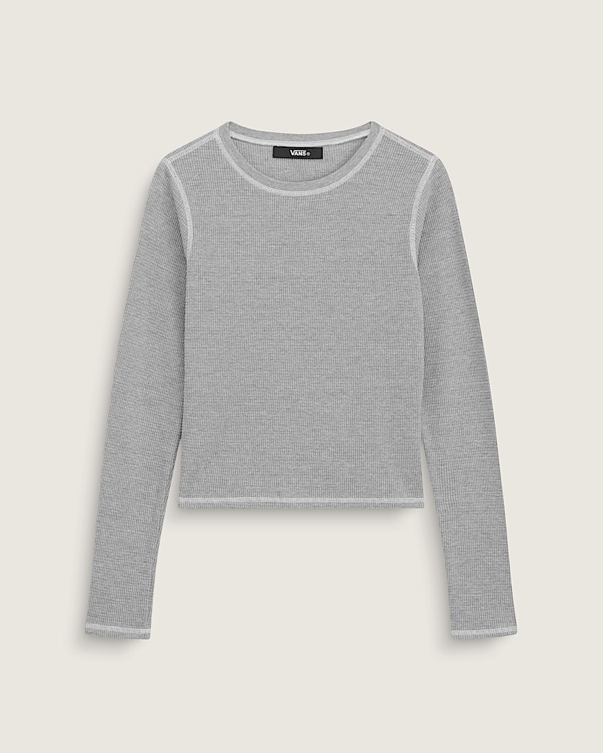 Teri Waffle Long Sleeve 20 VANS Cement Heather Grey HERO