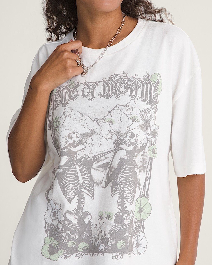 Sky Violets Short Sleeve Tee VANS Marshmallow White ALT4