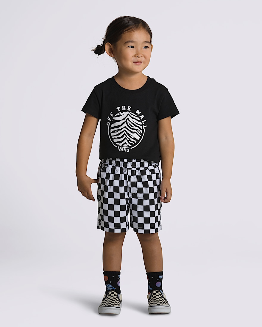 Little Kids Range Elastic Checkerboard Shorts