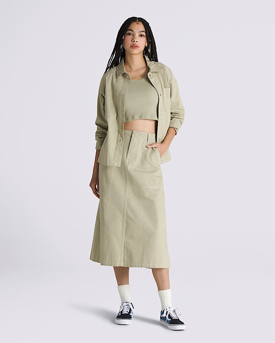 Codey Long Flare Utility Skirt
