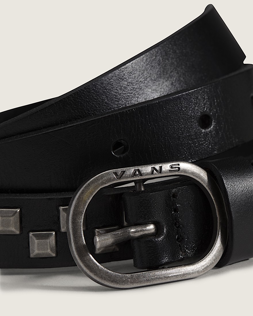 Check Leather Belt