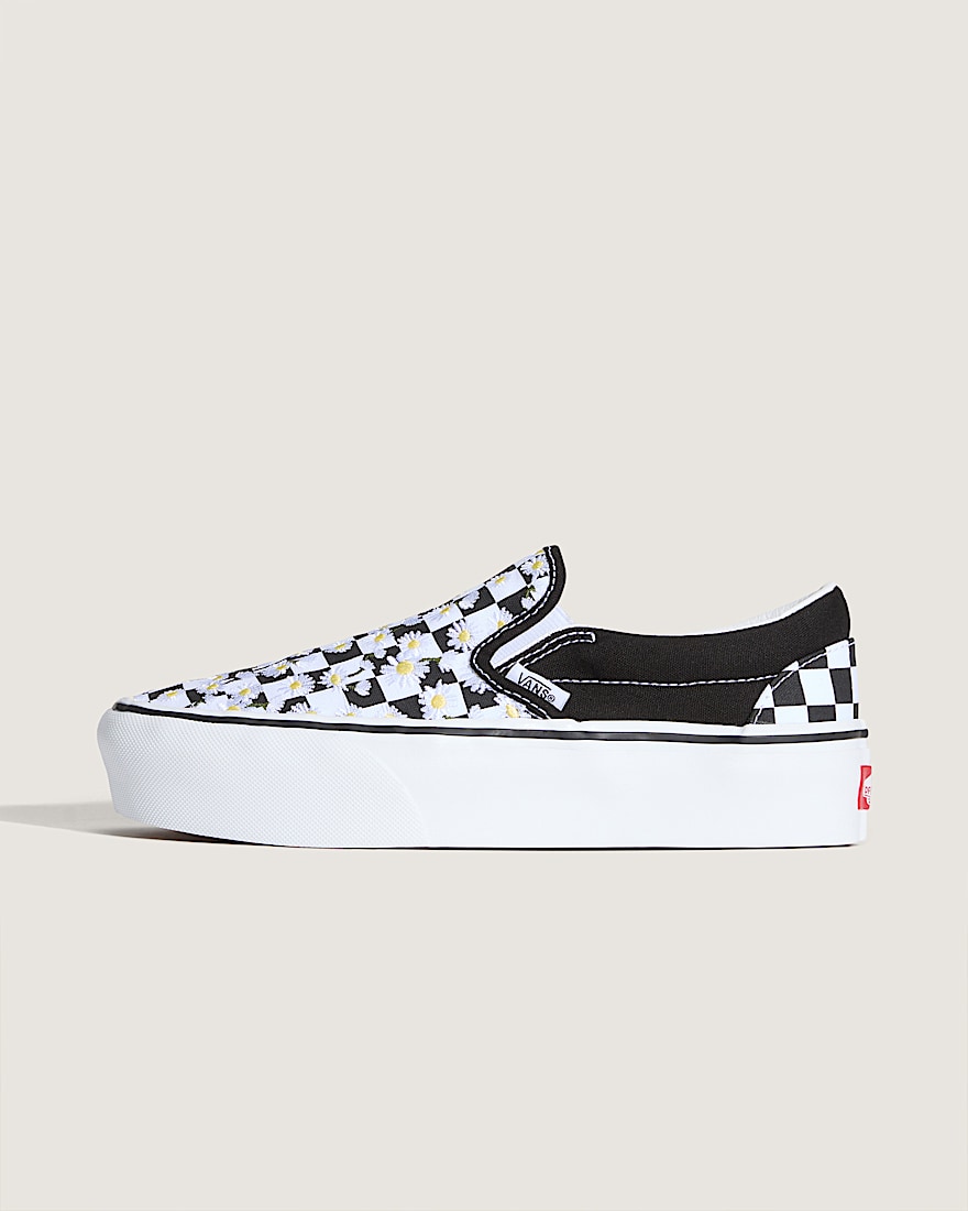 Classic Slip-On Platform Checkerboard Shoe - 1