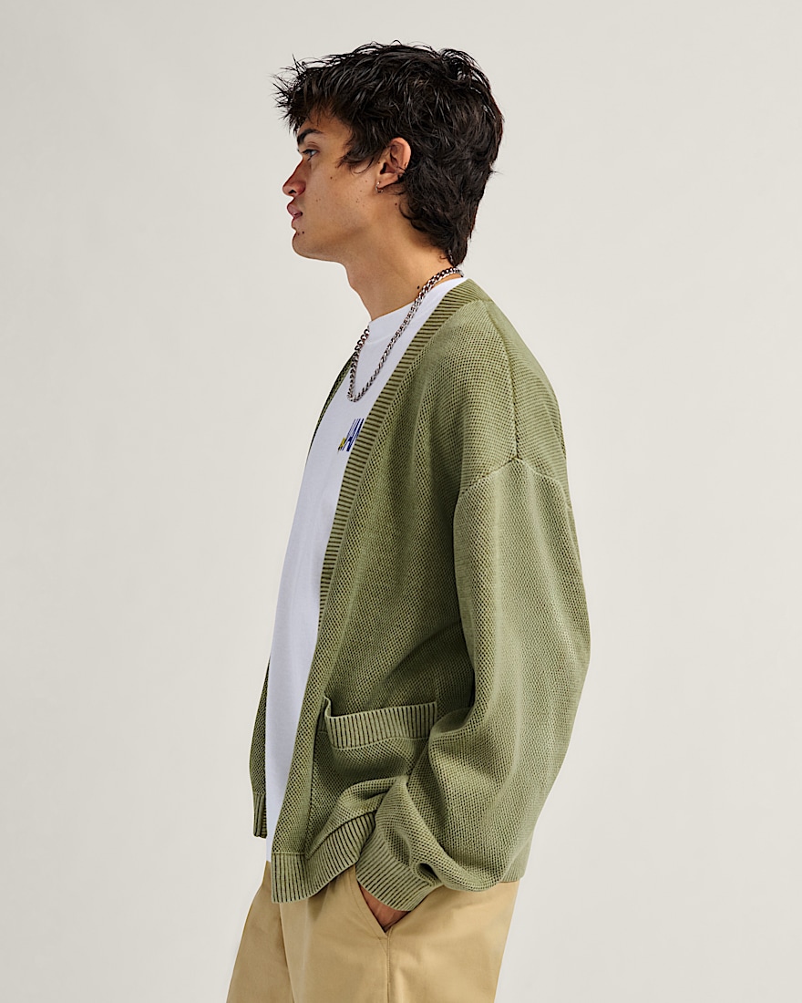 Bayview Acid Wash Cardigan Sweater