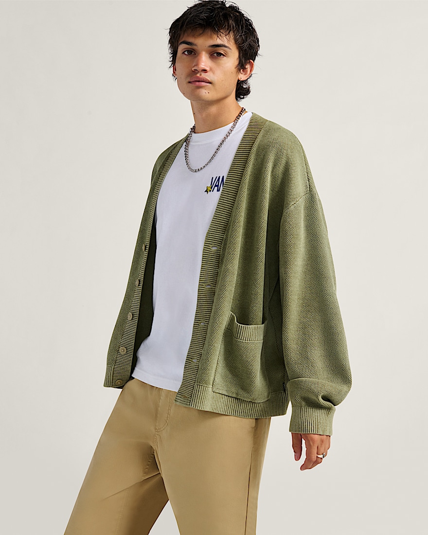 Bayview Acid Wash Cardigan Sweater