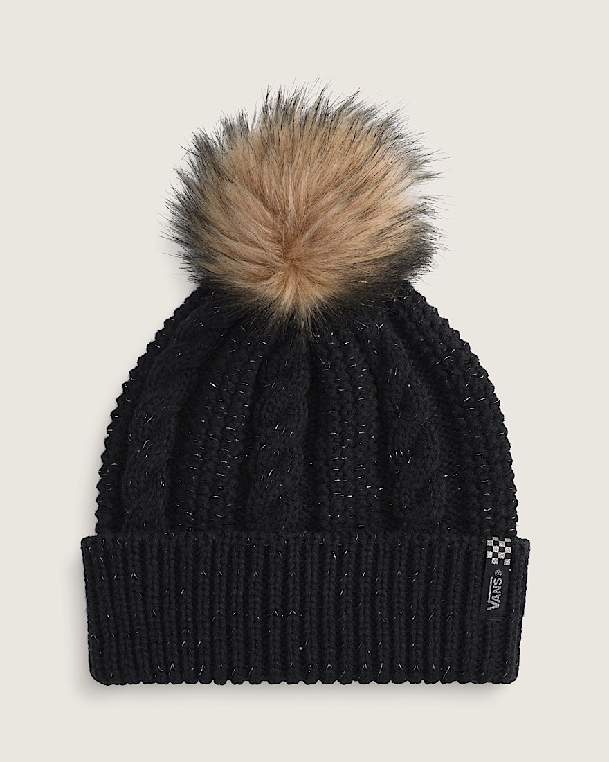Cable Knit Pom Beanie - 1