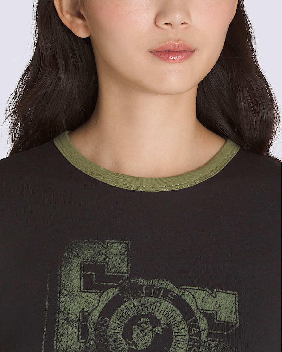 Campus Tour Ringer TShirt VANS Black  Loden Green ALT2