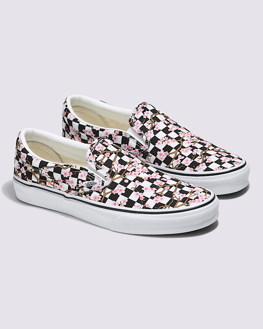 Customs Classic SlipOn Checkerboard Shoe VANS Cherry Blossom Pink  Black ALT1