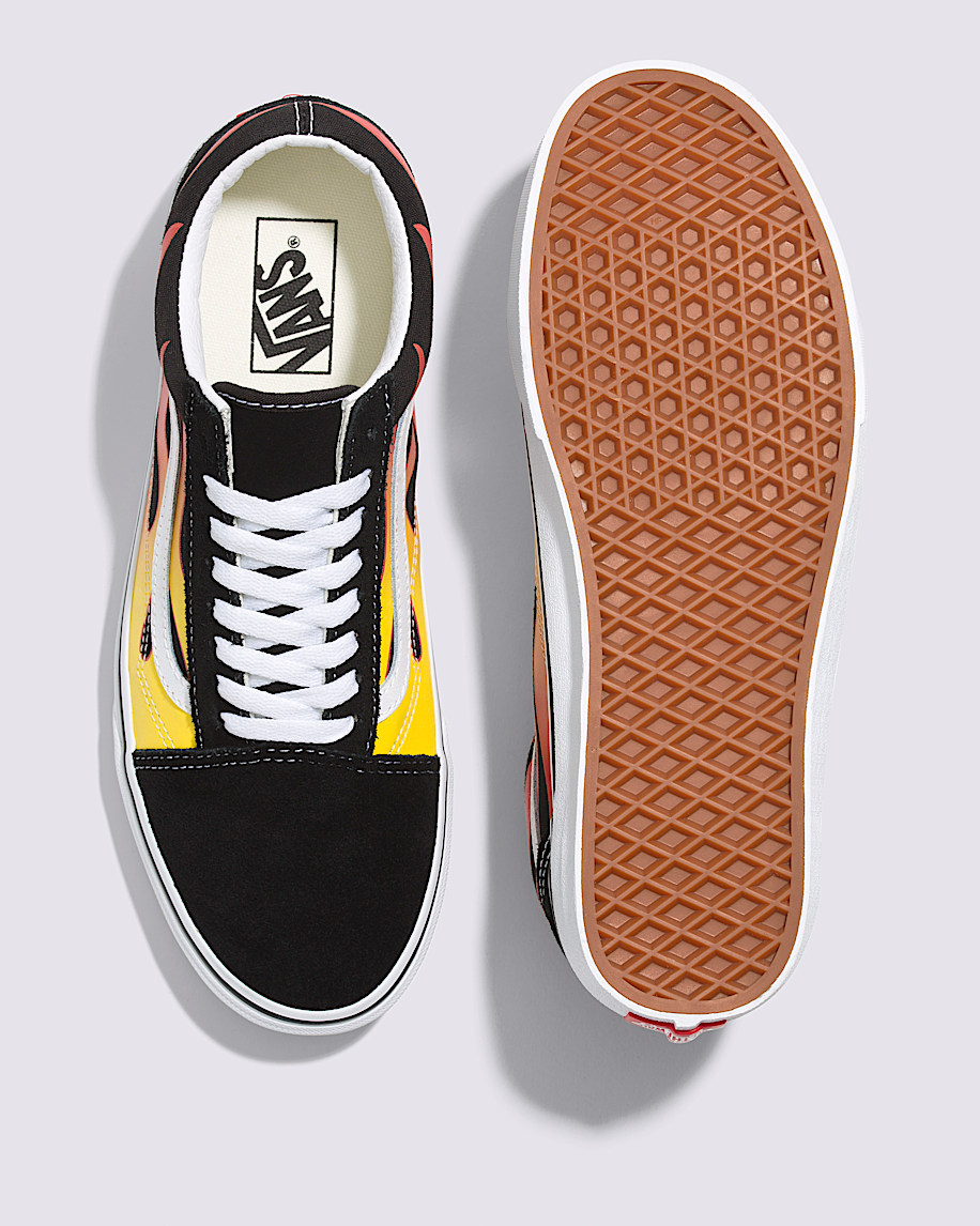 Old Skool Flame Shoe VANS Black  Flame Orange ALT2