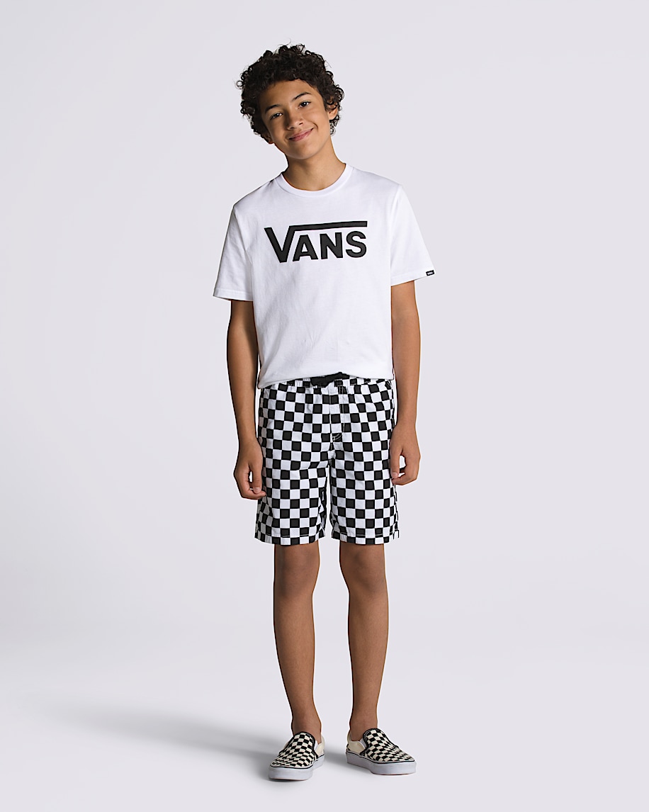 Kids Range Elastic Waist Shorts VANS Black  White HERO