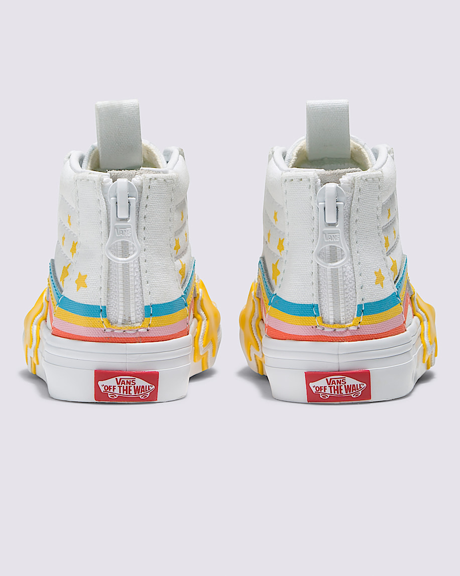 Toddler Sk8Hi Zip Star Shoe VANS Rainbow True White  Yellow ALT3
