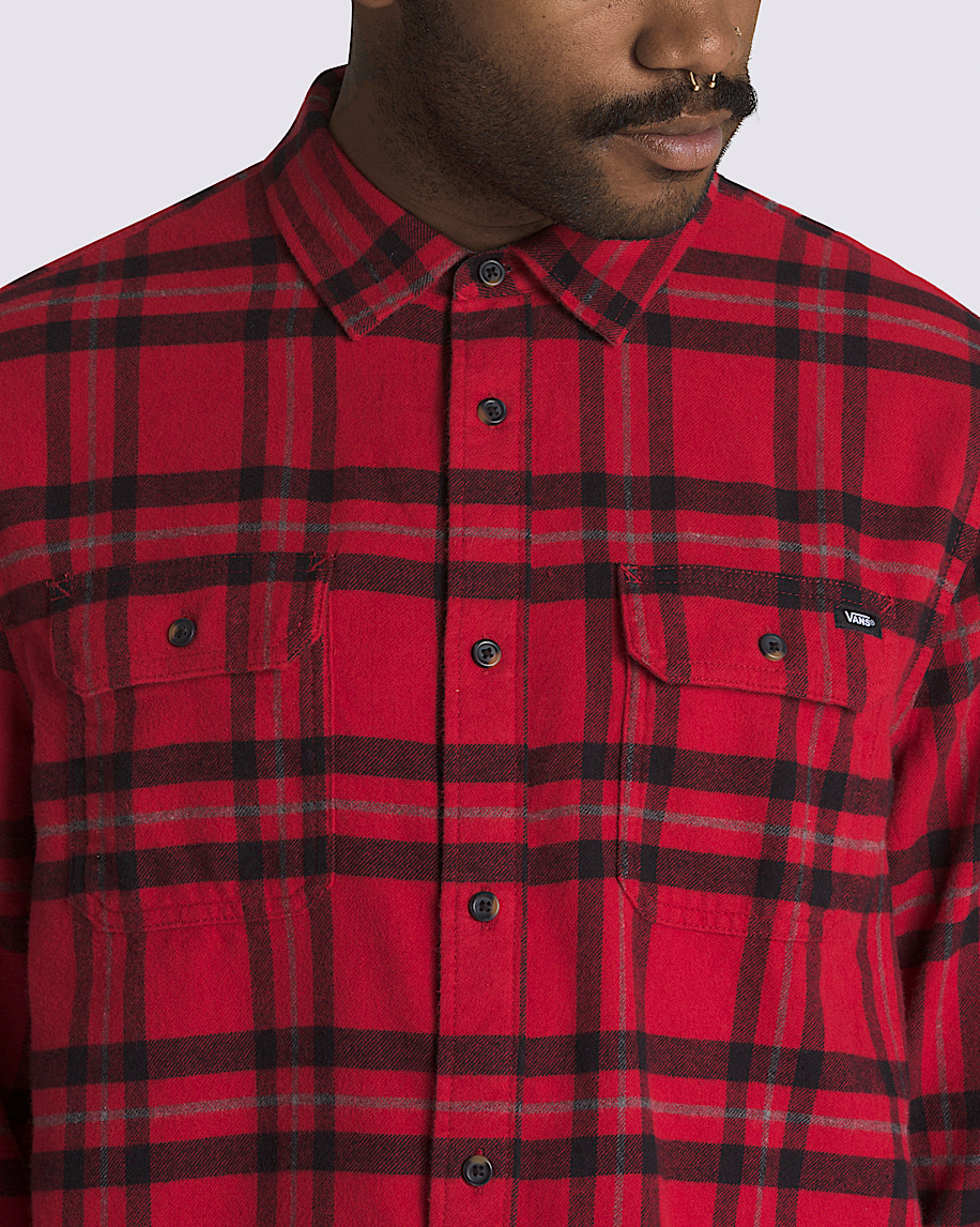 Westminster Button Up Long Sleeve Shirt VANS Chili Pepper Red  Black ALT3