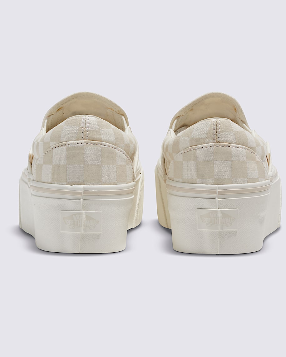 Classic SlipOn Platform Checkerboard Shoe VANS Checkerboard Marshmallow White  Turtledove White ALT4