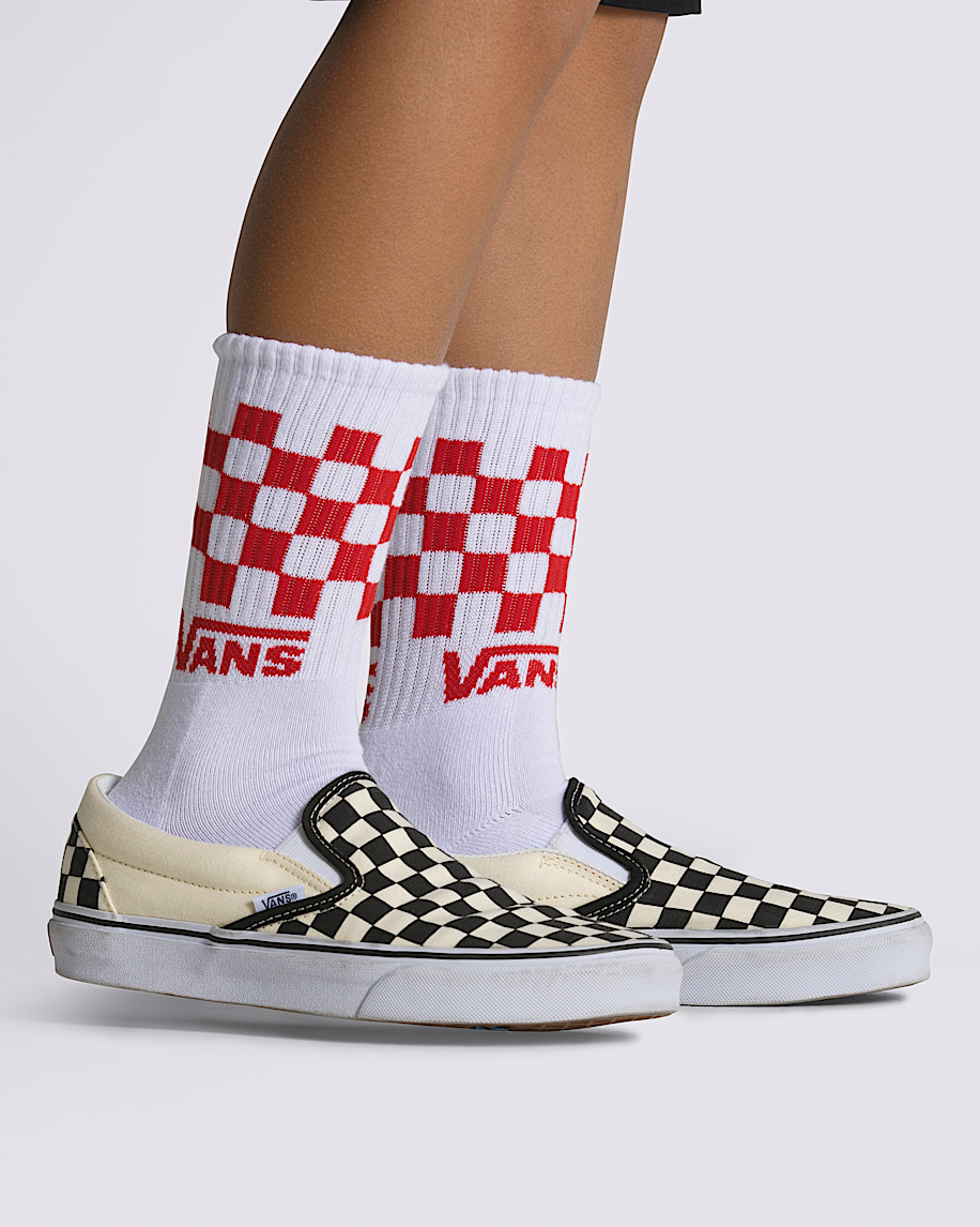 Kids Checkerboard Crew Socks 3Pack VANS Checkerboard White  Red  Blue  Black ALT1