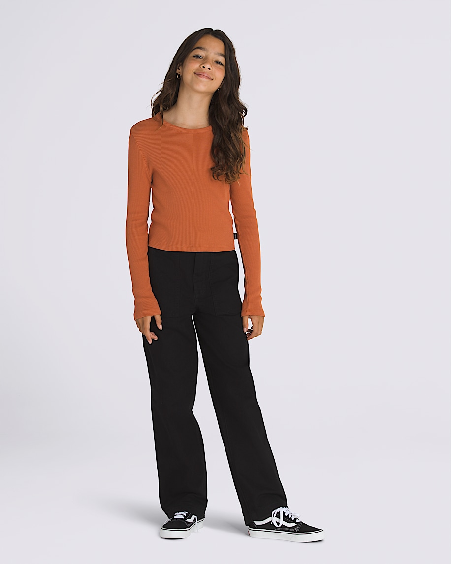 Kids Drew Rib Long Sleeve Top - 4