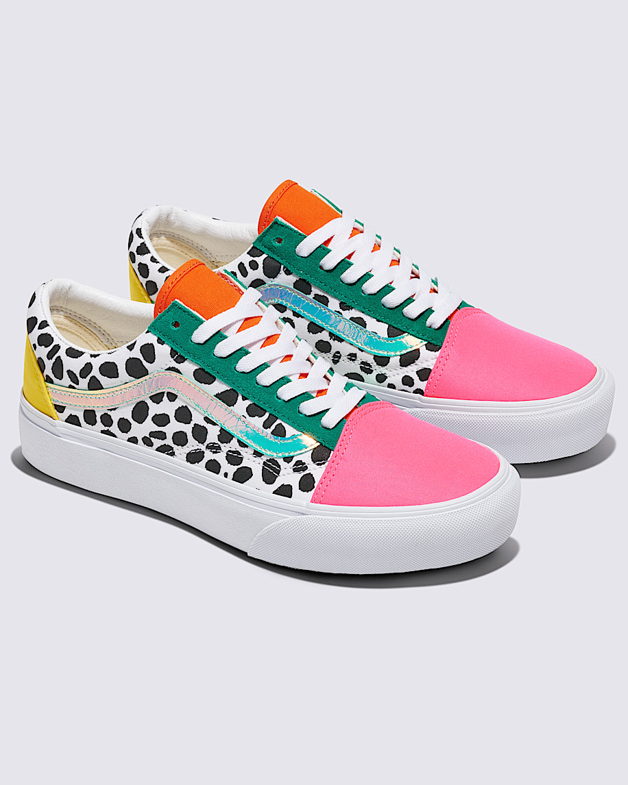 Customs Old Skool Platform Shoe VANS Pink  White  Black ALT1