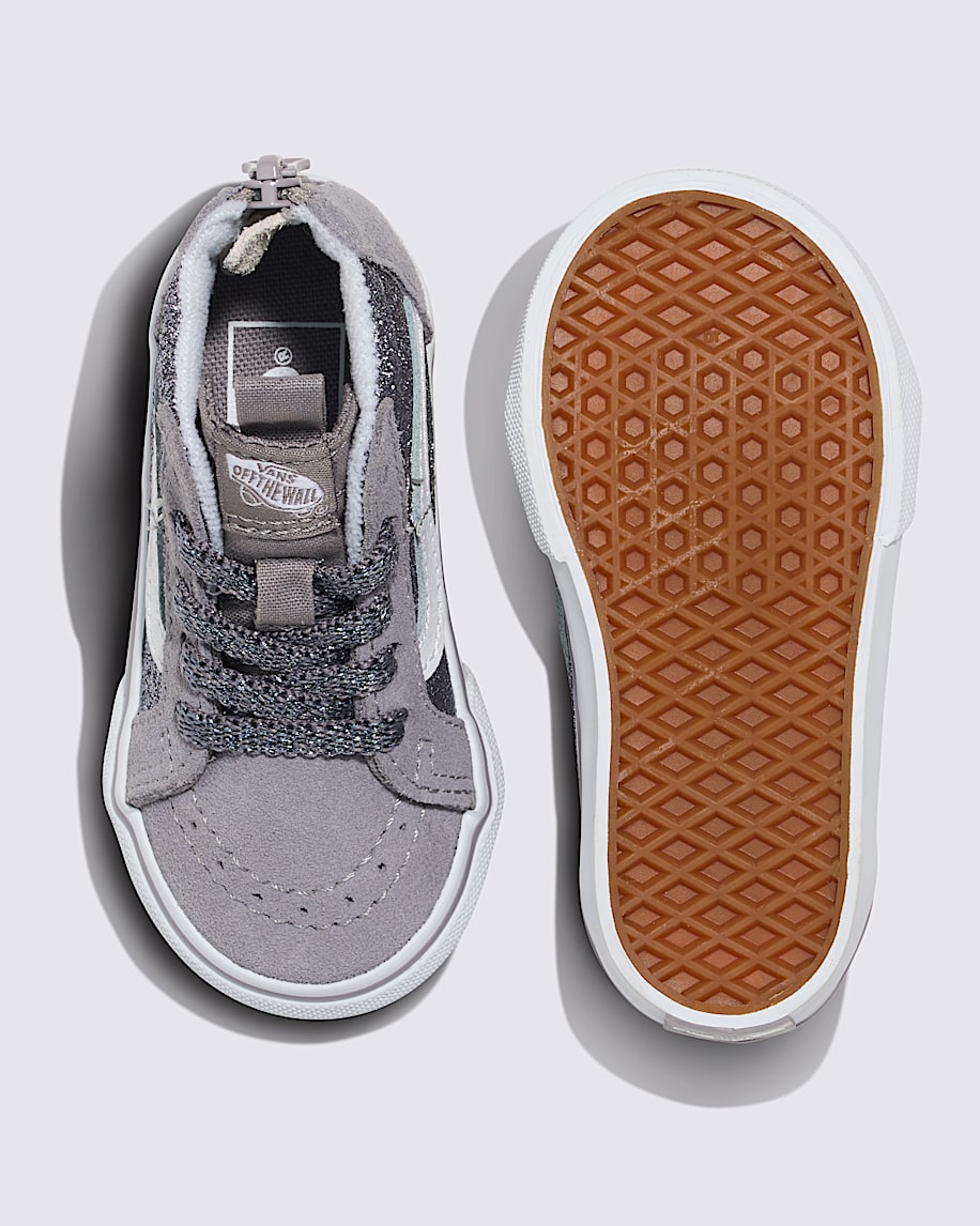 Hy Toddler Sk8-Hi Zip Shoe en Gunmetal Grey | Vans CA