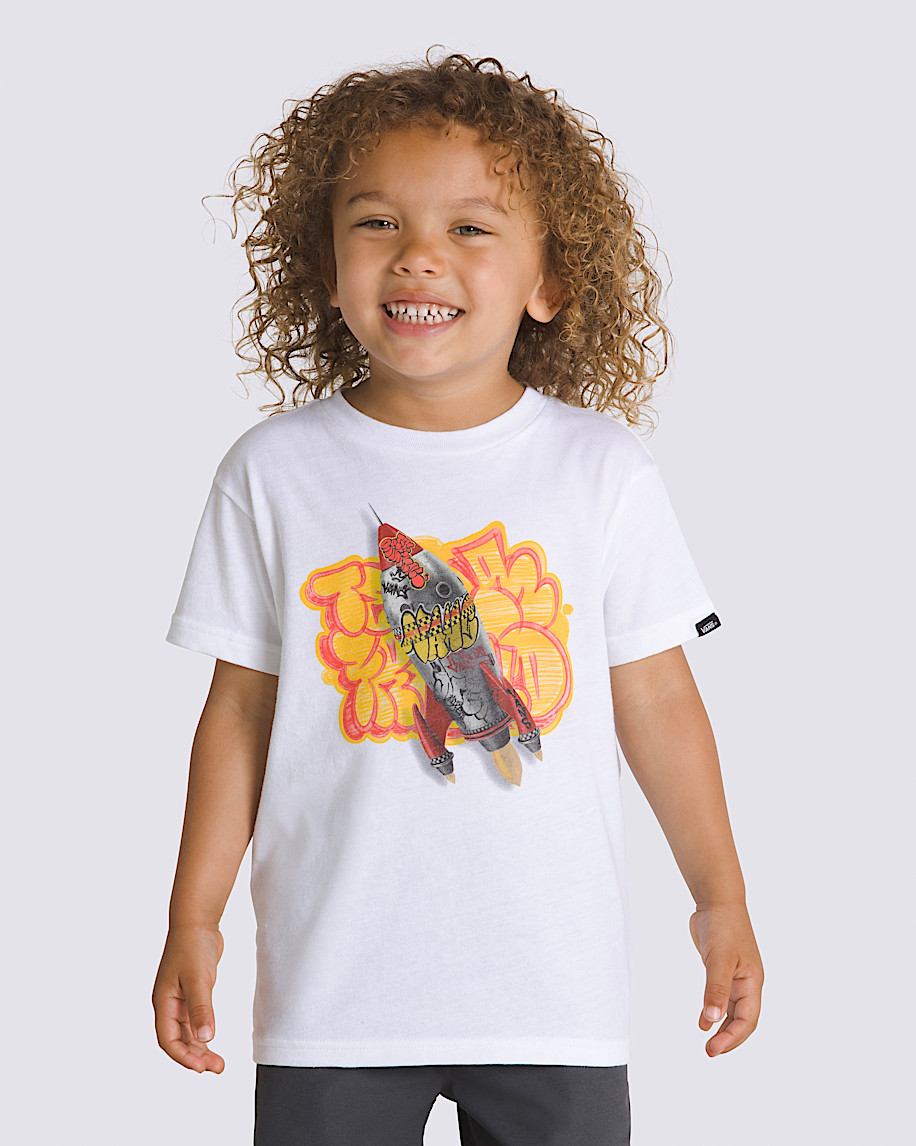 Little Kids Grafitti Rocket TShirt VANS White HERO
