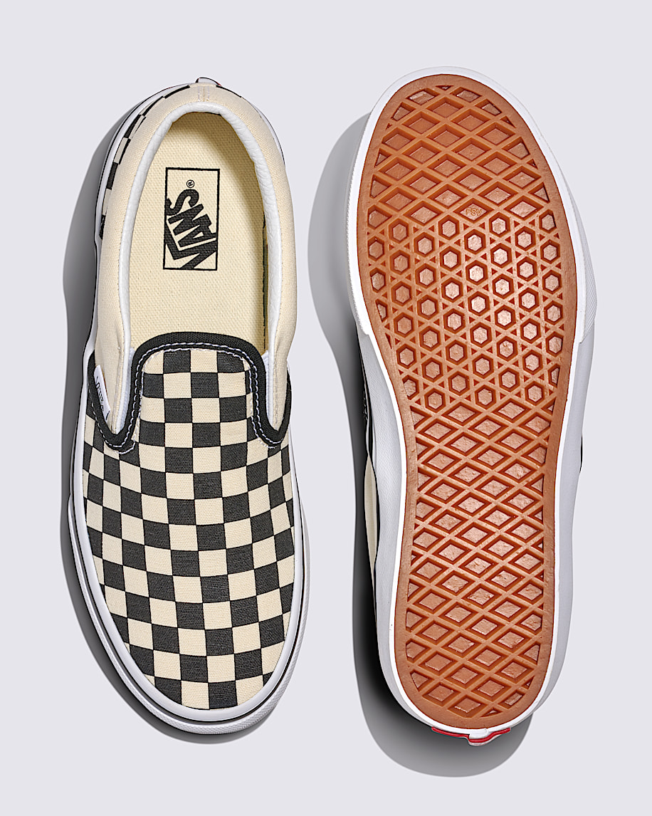 Chaussure Classic SlipOn  Grands enfants VANS Checkerboard noir  Blanc ALT2