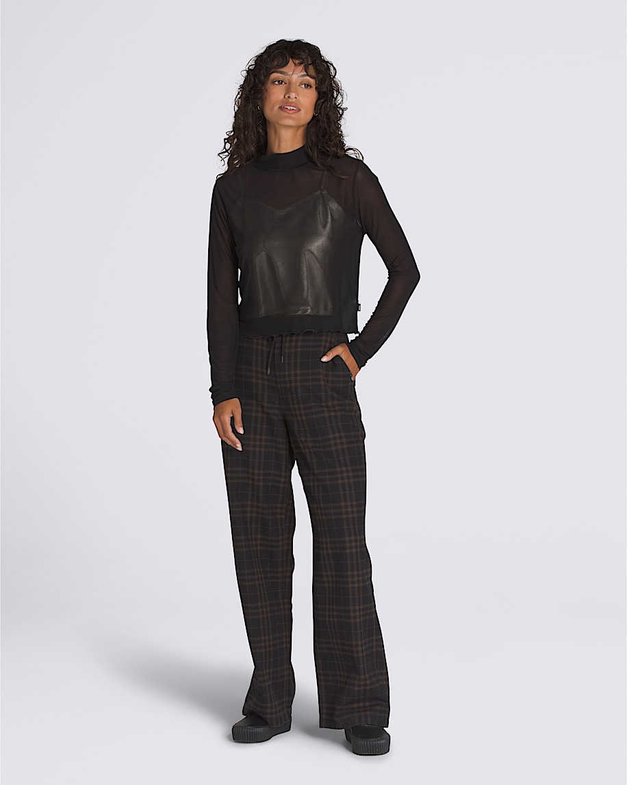 Mesh Satin Long Sleeve Top VANS Black ALT2