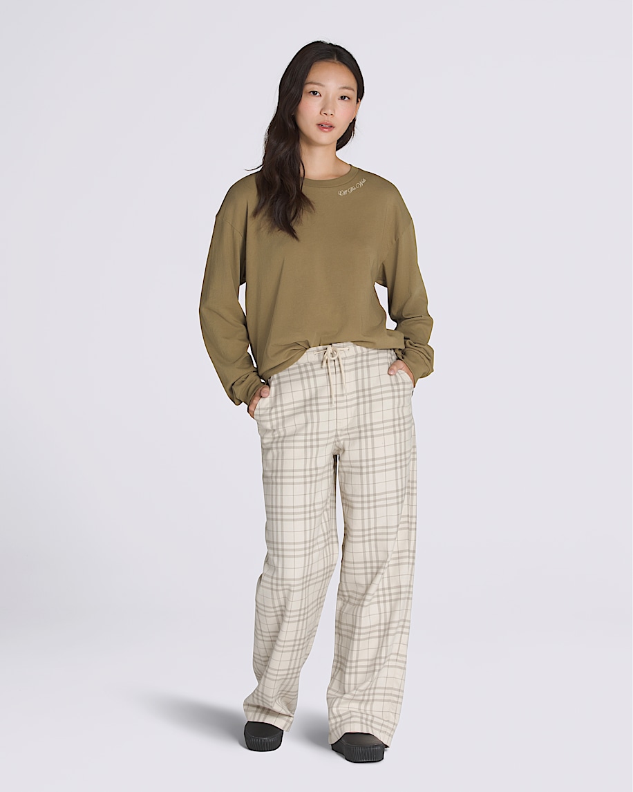 Cyrus Plaid Pants VANS Oatmeal Beige ALT1