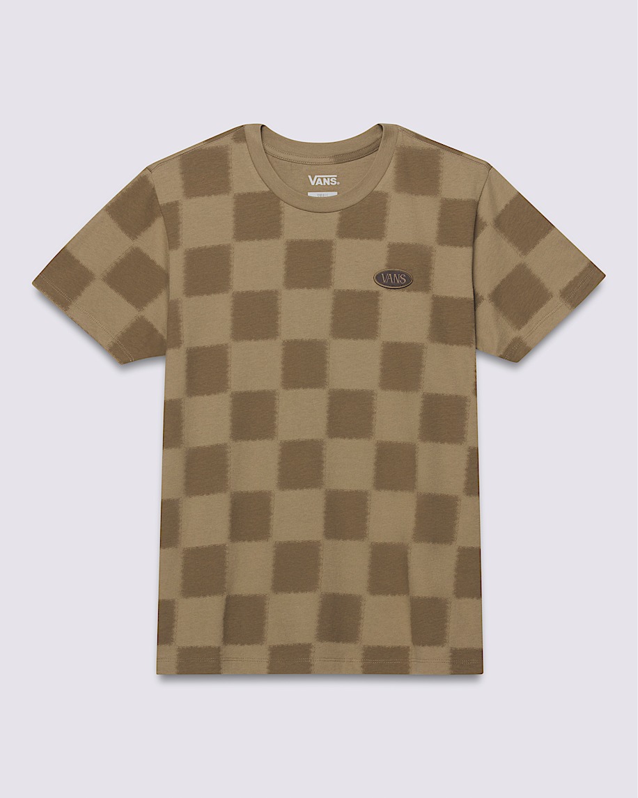 Checkerboard Burn TShirt VANS Gothic Olive Brown HERO
