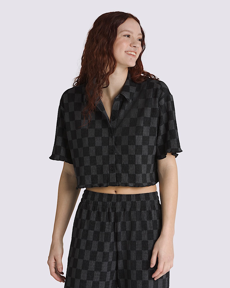 Wren Checkerboard Shirt VANS Checkerboard Black  Grey HERO