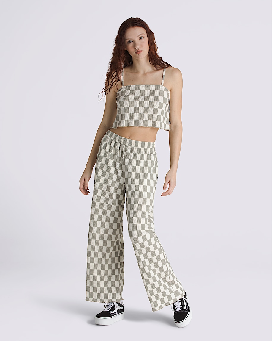 Wren Checkerboard Cami Top VANS Checkerboard London Fog Grey  White ALT2