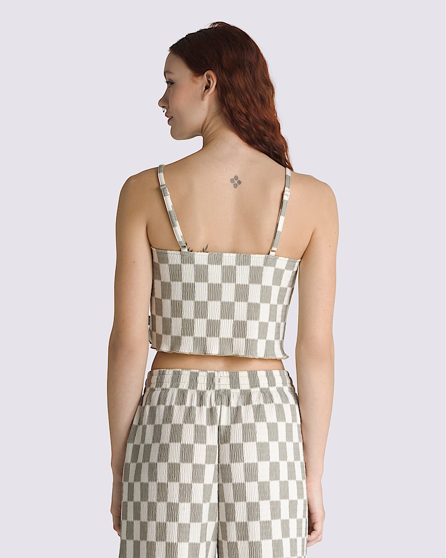 Wren Checkerboard Cami Top VANS Checkerboard London Fog Grey  White ALT1