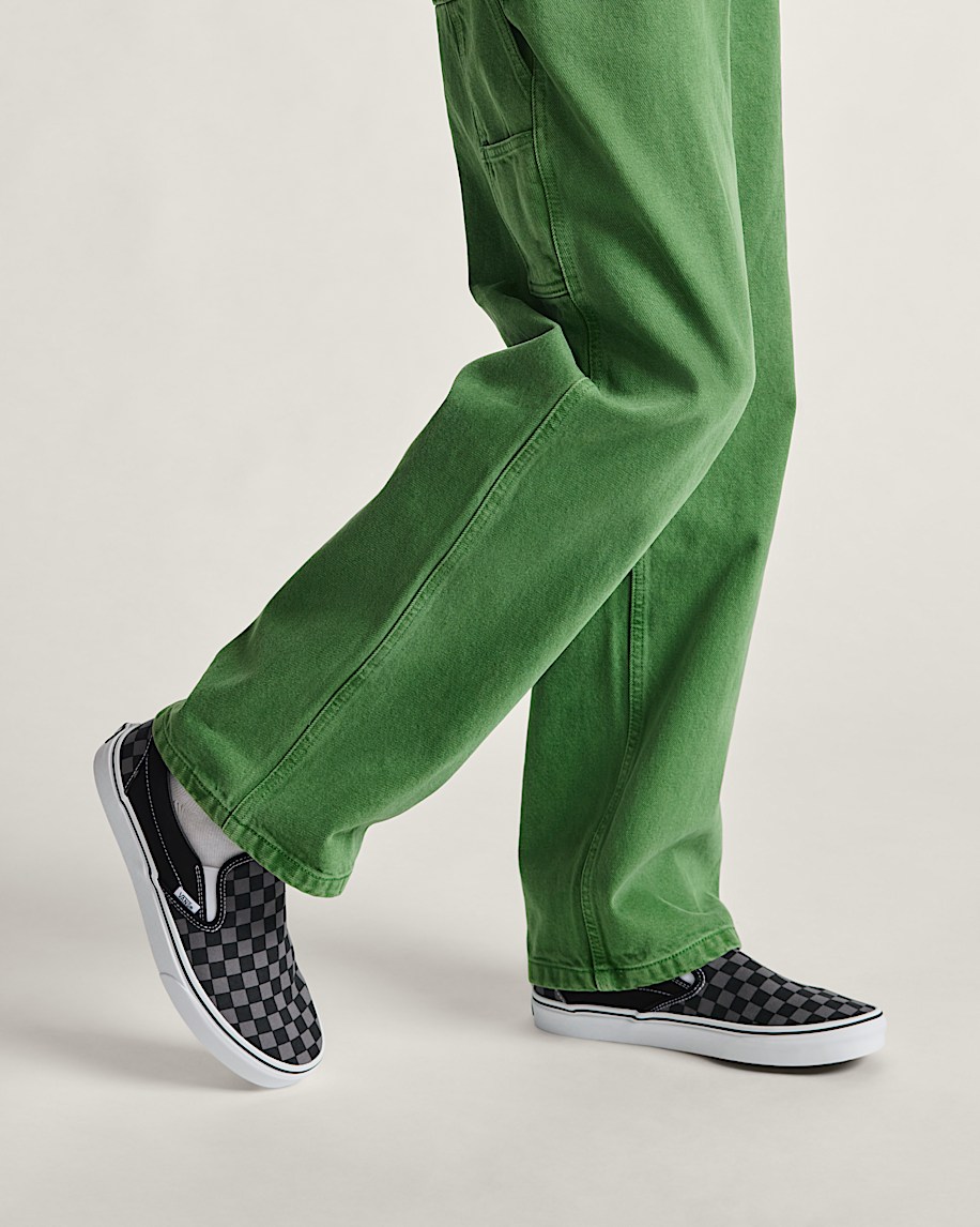 Classic SlipOn Checkerboard Shoe VANS Checkerboard Black  Pewter Grey ALT5