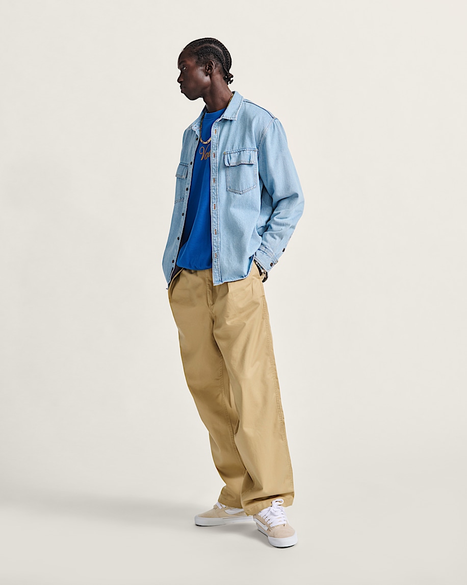 Palmhill Denim Long Sleeve Shirt VANS Light Rinse Blue ALT4