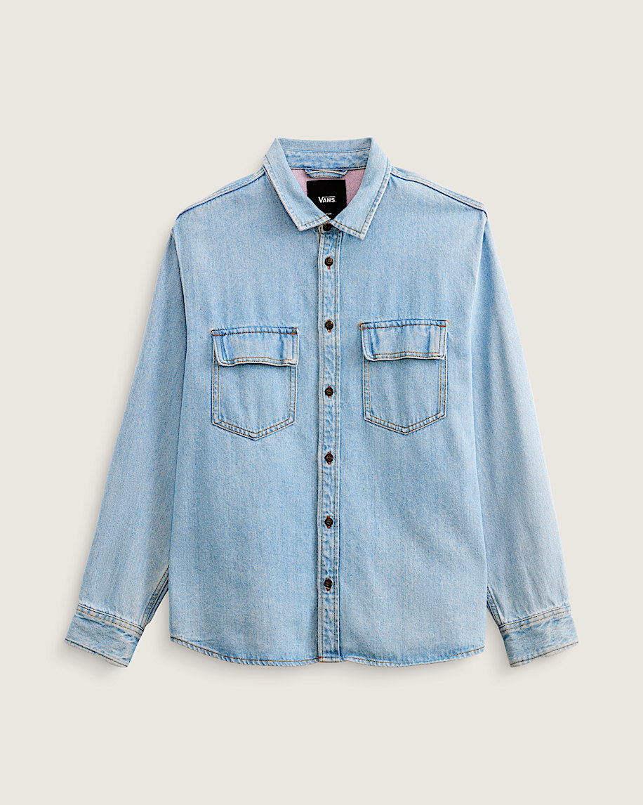 Palmhill Denim Long Sleeve Shirt in Light Rinse Blue | Vans