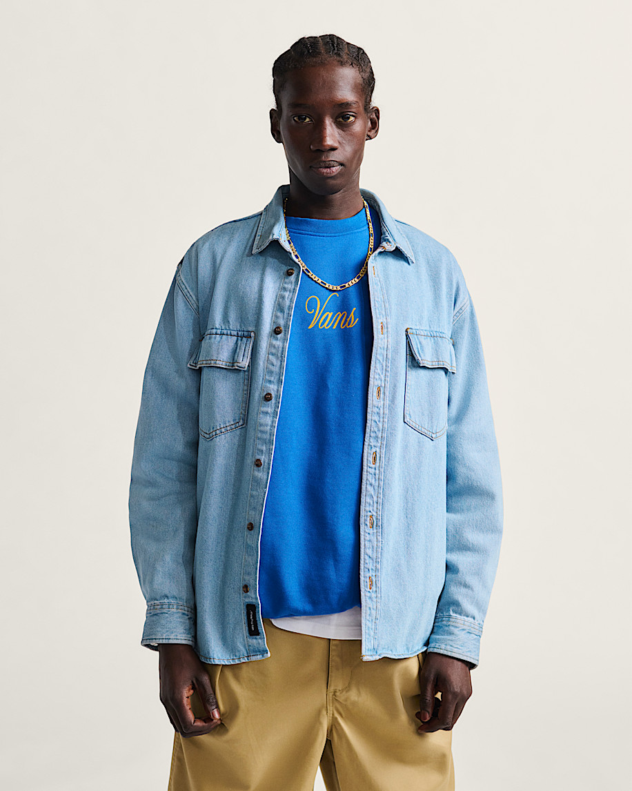 Palmhill Denim Long Sleeve Shirt VANS Light Rinse Blue ALT1