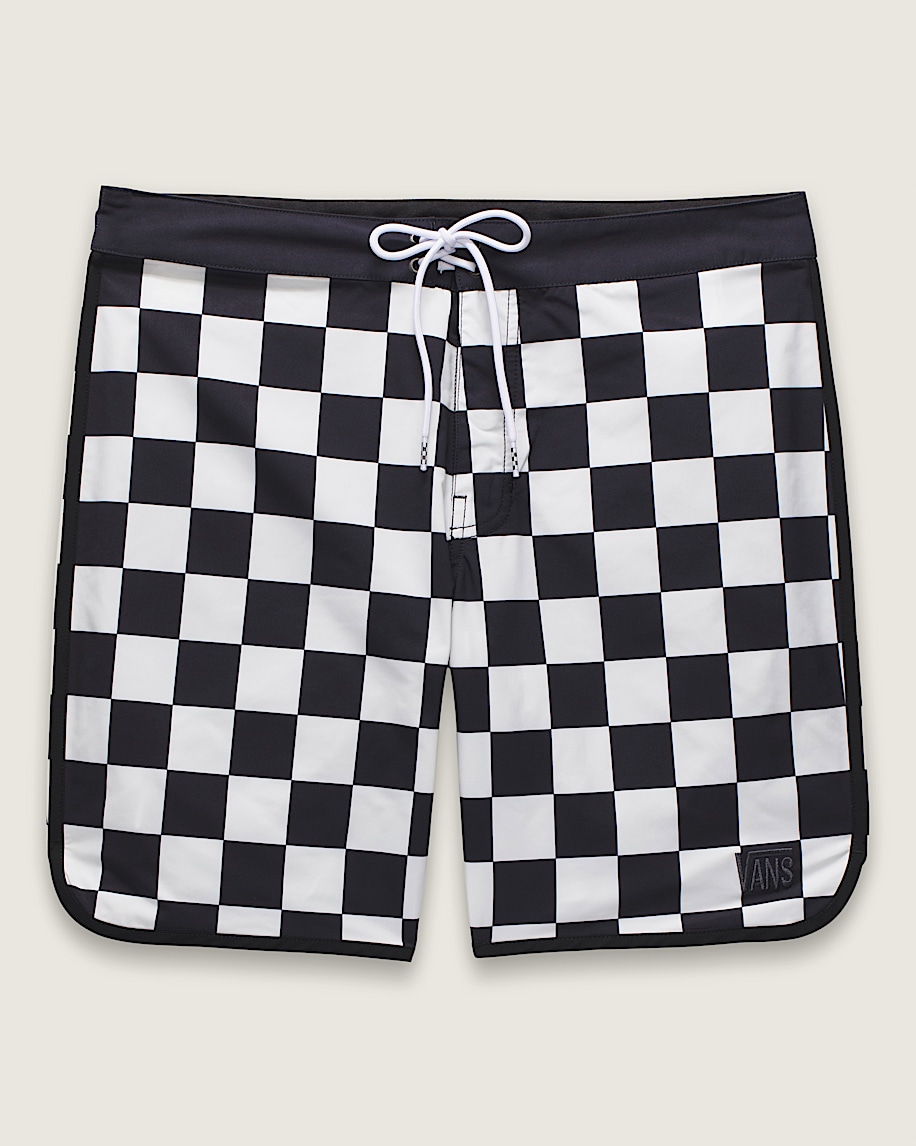 Everride Scalloped 18 Boardshorts VANS Black  White FLATLAY