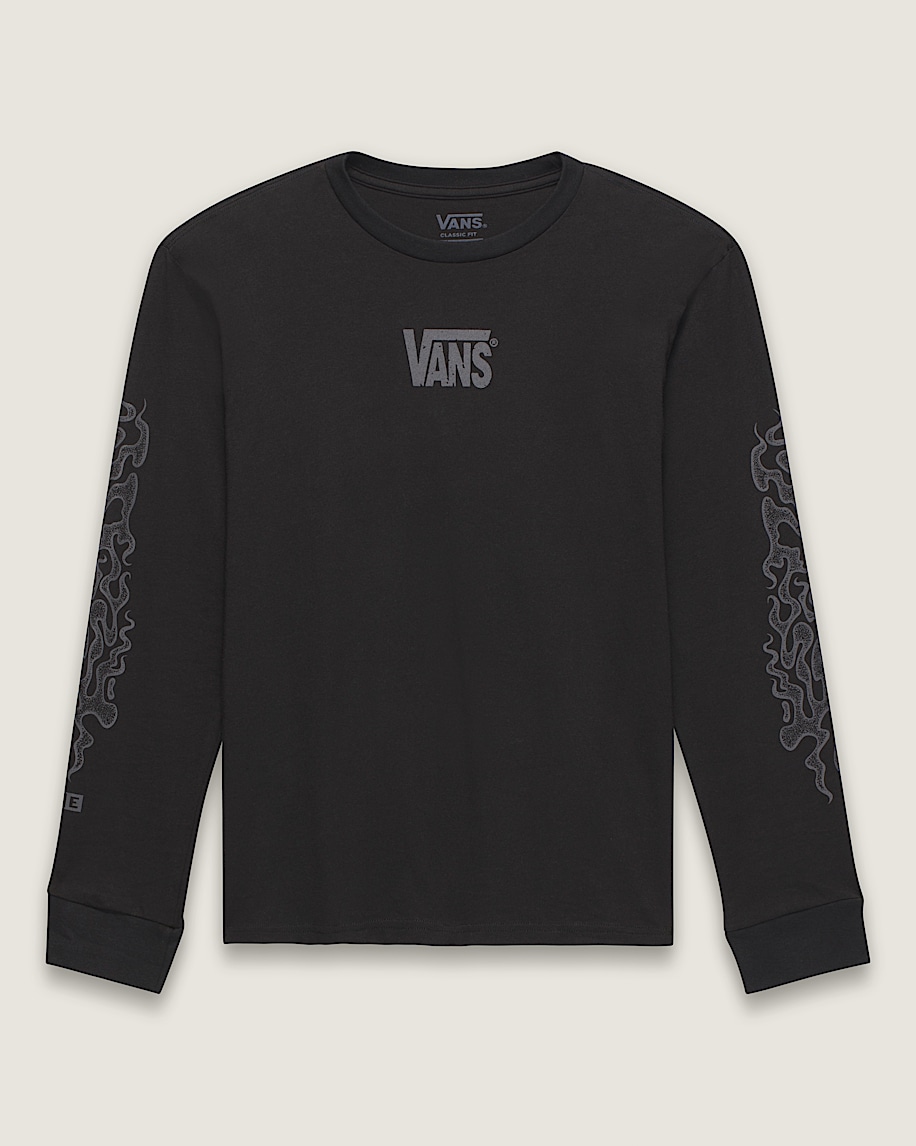Kids Wave Dunes Long Sleeve TShirt VANS Black FLATLAY