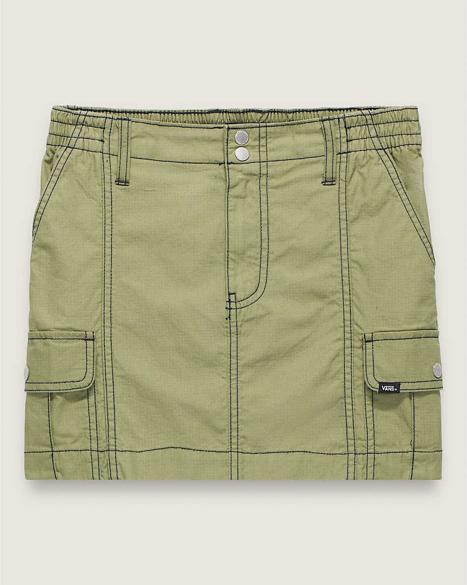 Kids Sidewalk Cargo Skirt VANS Loden Green FLATLAY