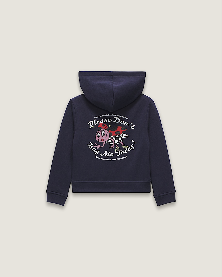 Little Kids Dont Bug Me Zip Hoodie VANS Parisian Night Blue FLATLAY